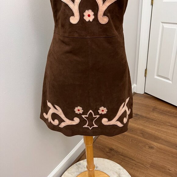 NEW Free People Sienna Goat Suede Western Mini Dress Sz XS - Picture 3 of 15
